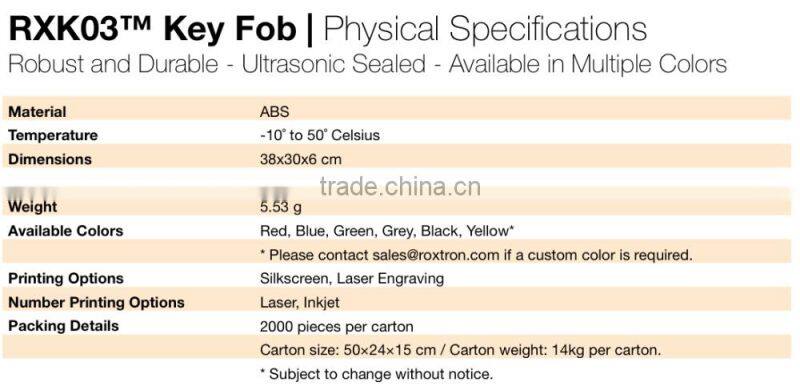 MIFARE Classic 4K Key Tag for Electronic Identification (Special Offer from 9-Year Gold Supplier) *