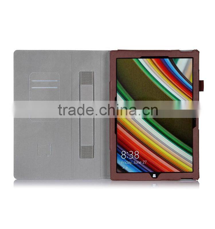 Handholder PU leather case cover for microsoft surface pro 3 12 inch windows tablet pc