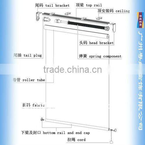 Cord Spring Control Blackout Retractable Roller Blinds