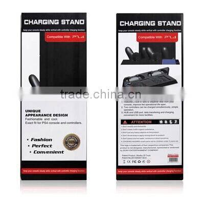 Dual Controller Charging Dock Base Console Stand Holder Cooling Fan For PS4
