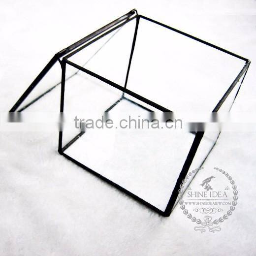 11.5*11.3*10cm geometric cube glass terrarium flower arrangement air plant planter greenhouse home decoration 0100010