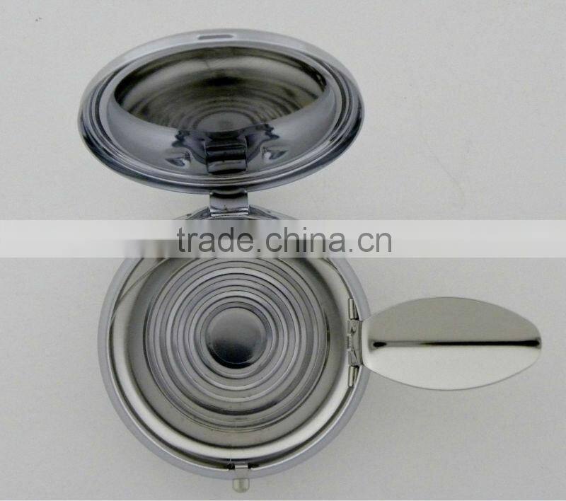 mini portable metal ashtray keychain with rubber patch