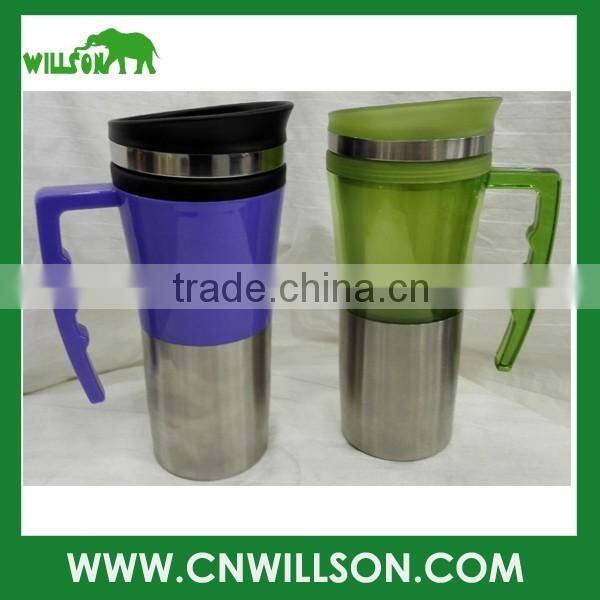 high quality stainless steel coffee mug, insulated coffee mug with handle and lid