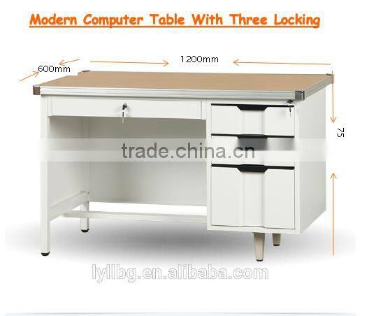 Latest Dedign Durable Simple Style Wooden Surface Metal Computer Desk Assembly Instructions