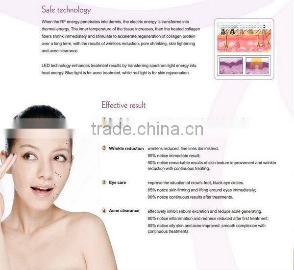 Home use radio frequency skin tightening device