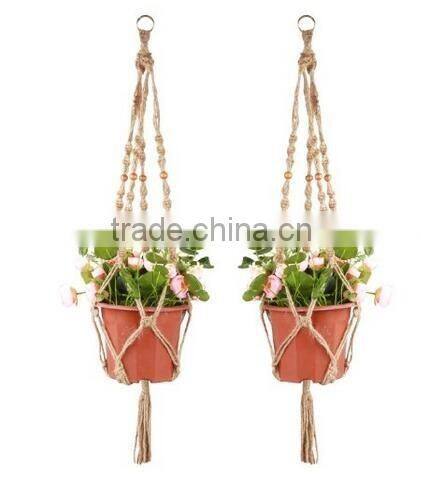 Wholesale 2016 Colorful Hanging Basket Plant Hanger Holders Large for Indoor and Outdoor Jute Rope 48 Inch