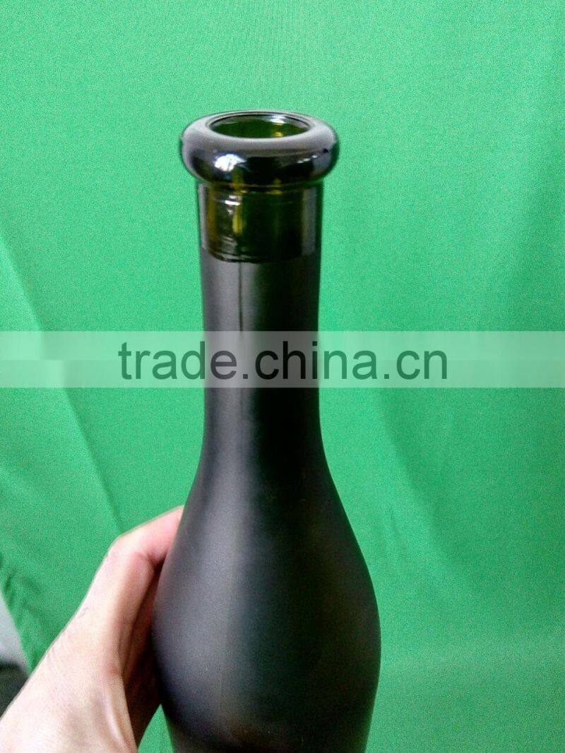 750 ml green frosted enzyme bottle with cork