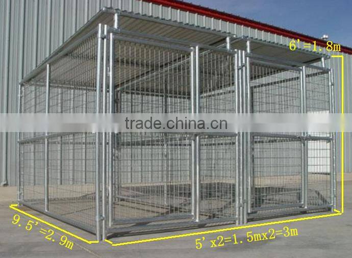5'X10'X6' heavy duty galvanized steel dog pens enclousures outdoor welded mesh dog kennels
