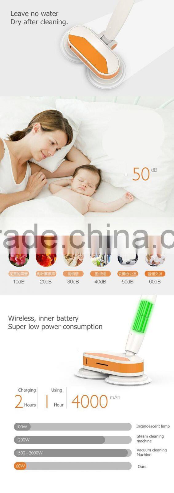 Handy Dry Cleaning Machine, Kitchen Tile Cleaner, Wireless Mop