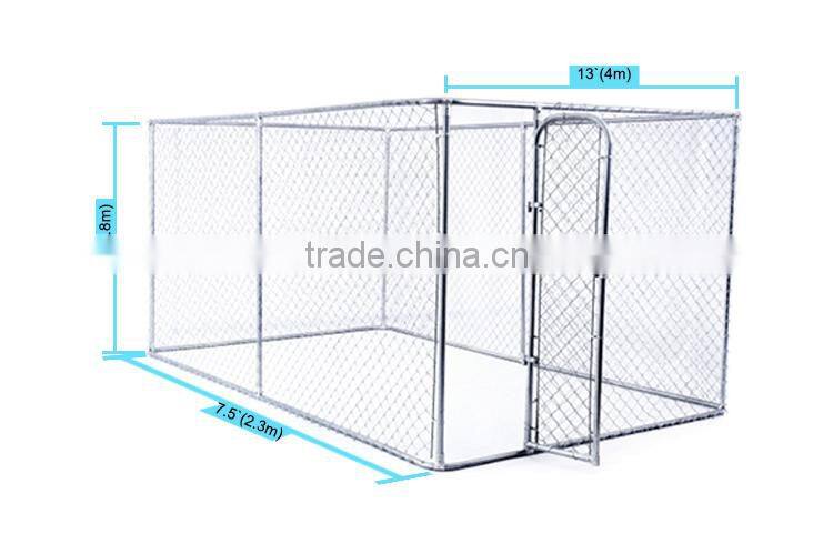 large outdoor galvanized chain link metal dog fence
