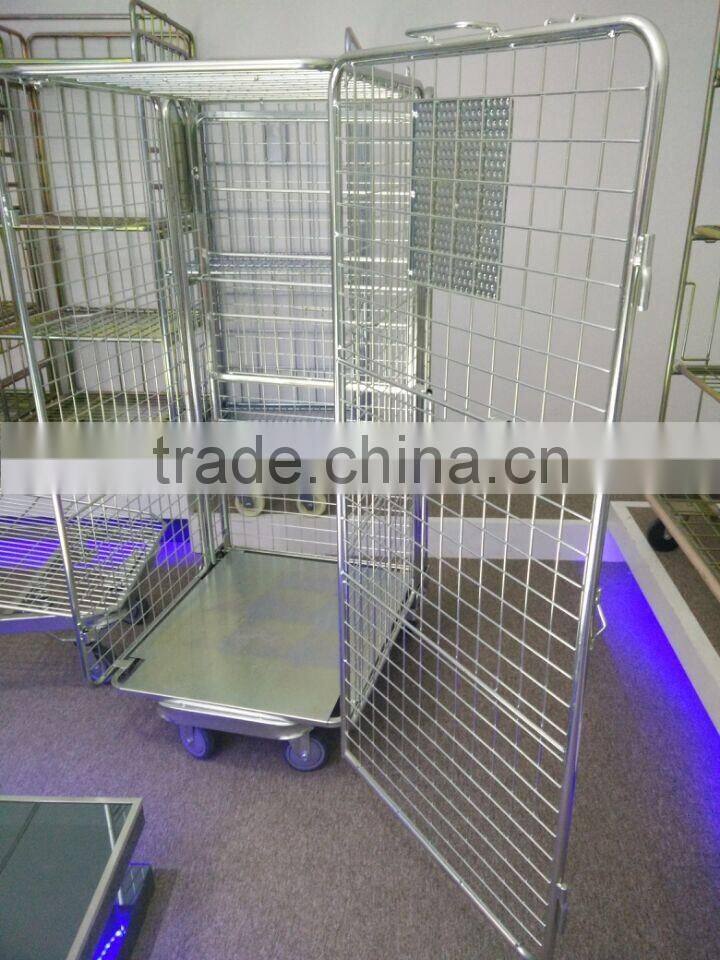 mobile pipe open wire roll cage carts
