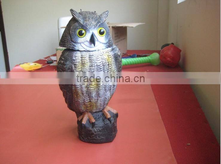 OEM Blow Molding Plastic PE Elbow Owl Garden Tool ,18"Garden Owl Huntting Decoy