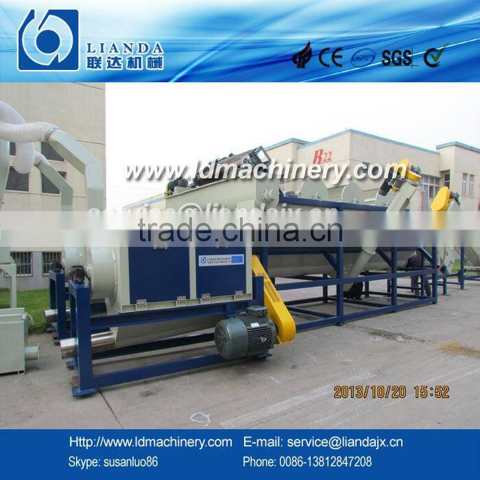 High speed horizontal dewater for PET flakes