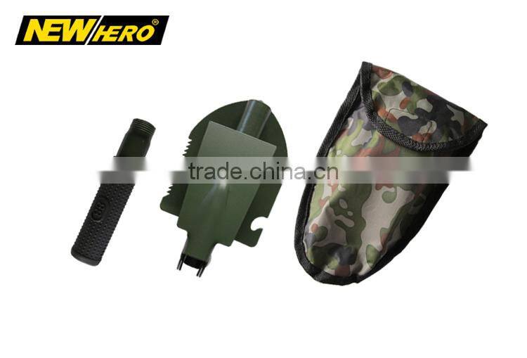 Mini size outdoor camping multifuntion Folding Shovel with rake