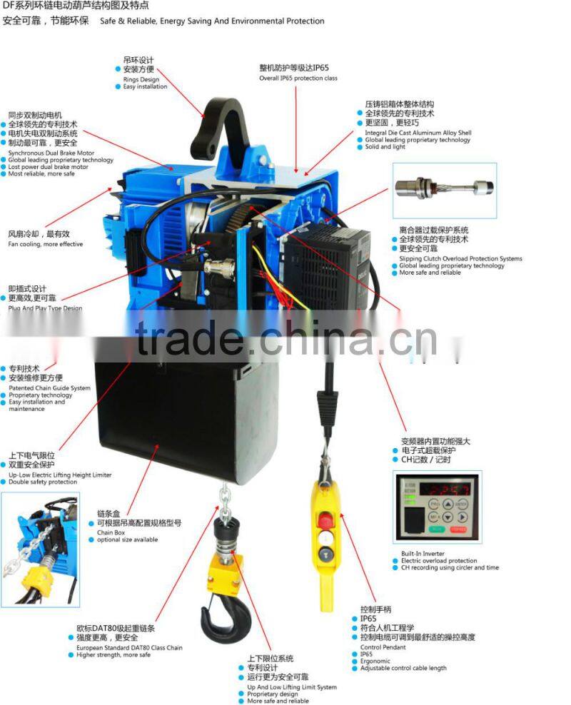 new design protable electric chain hoist