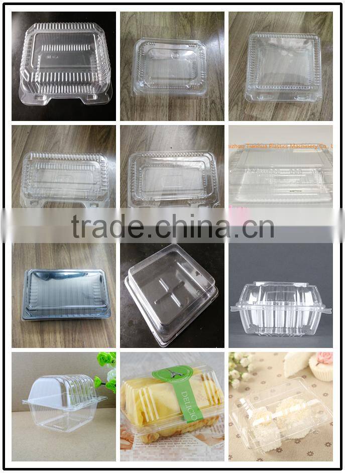 Disposable plastic clear fluted dome and black base cake pastry food domes containers