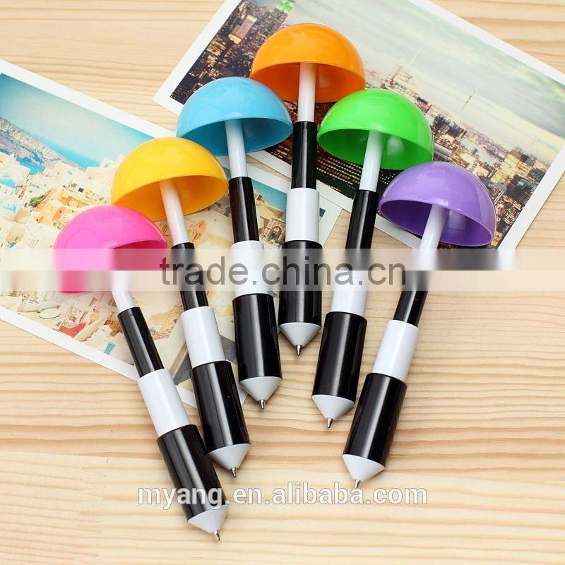 Advertising mushroom ball pen/printing own logo plastic ball pen/promotion ball pen
