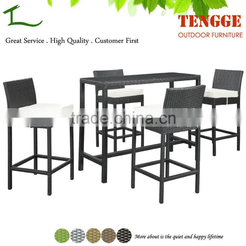 Foshan outdoor garden furniture 5 pieces rattan bar furniture