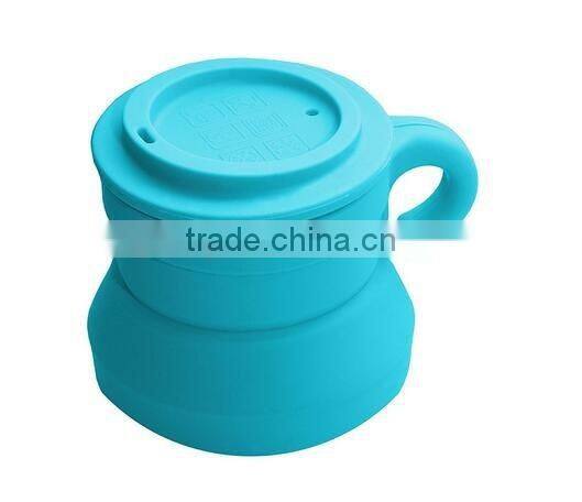Silicone Travel Collapsible Camping Cup with Lid