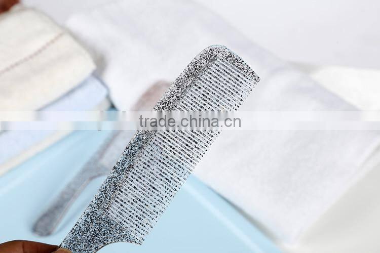 Plastic Morden Long Moon Design Hair Comb With Crystals Point