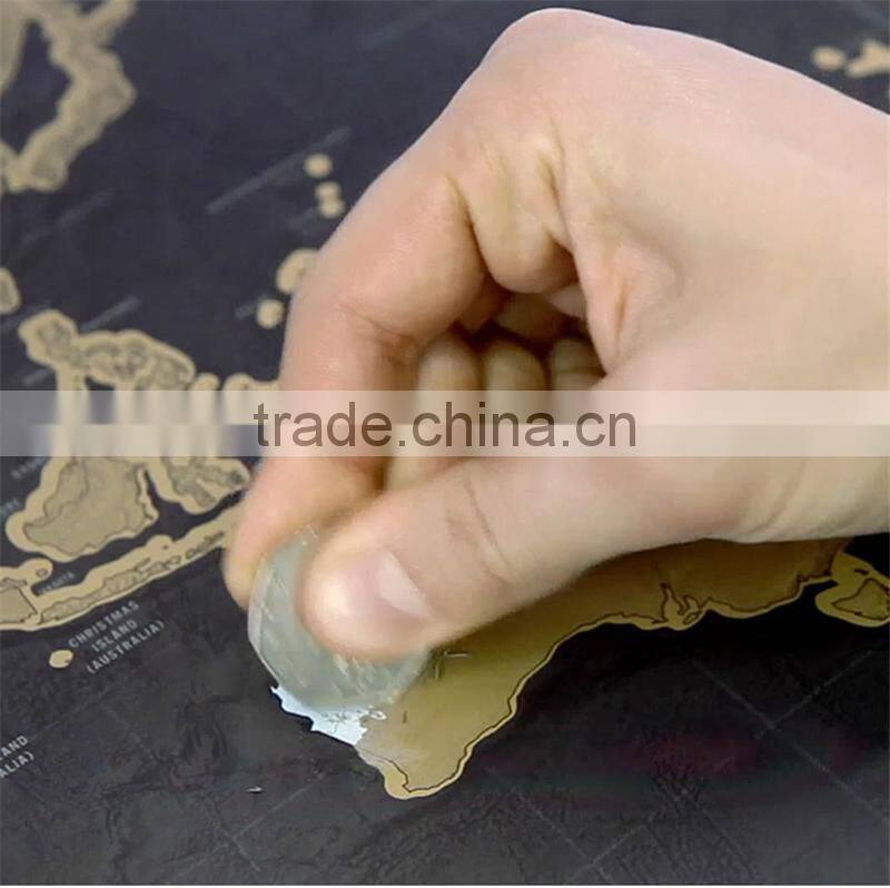 CT-750 Travel World Map Hard Paper Travel map Small black mini map Black Luxury