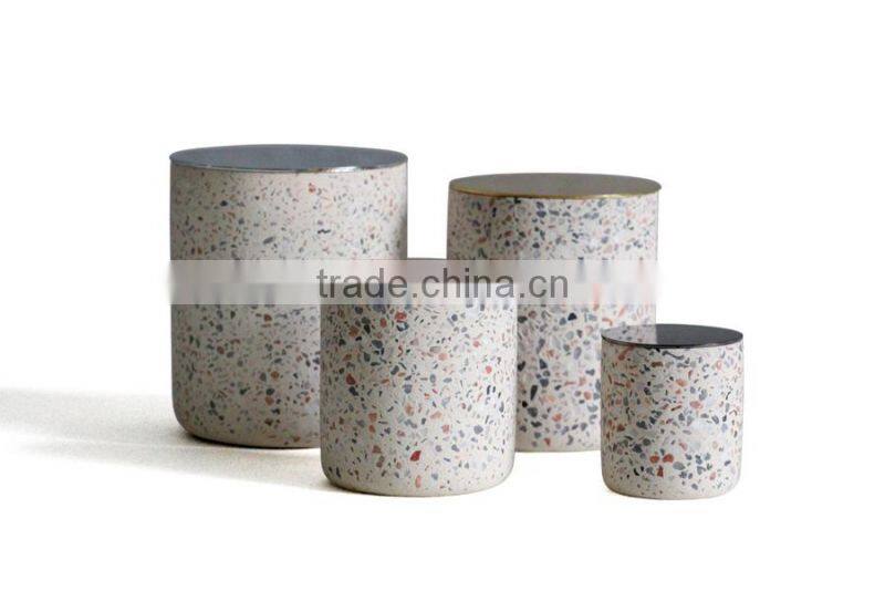 Round Clorful Flower Pot Terrazzo vase