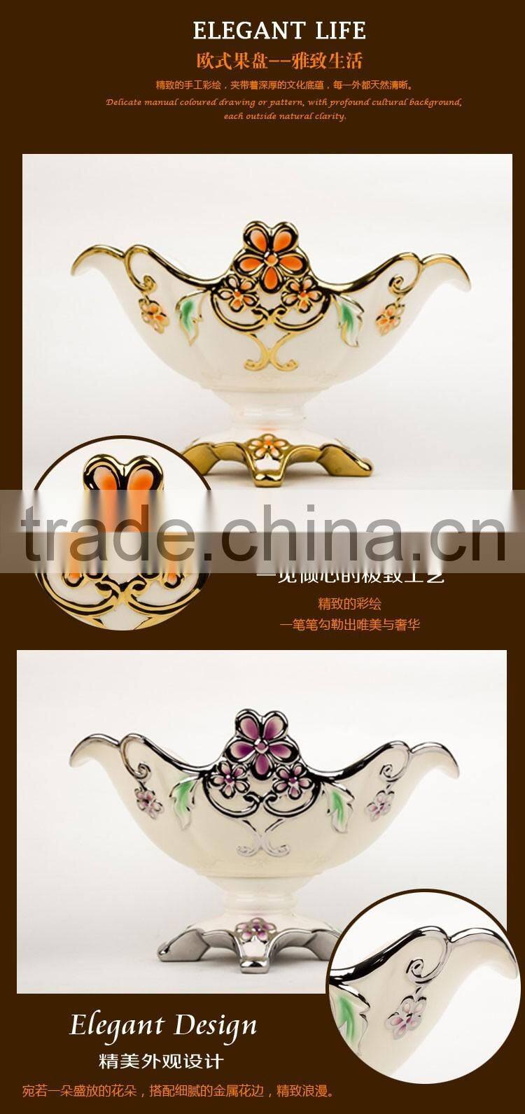 2016 Decoration bulk ceramic fruit tray/cheap and good fruit tray porcelain material