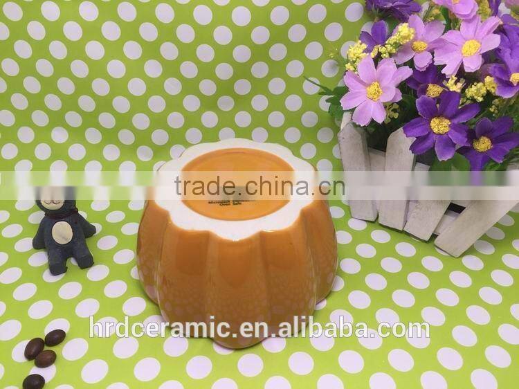 China on sale stocked pumpkin shape bowl ceramic soup bowls