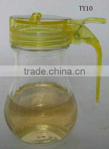 clear cylinder glass liquid handle jar with push pull cap