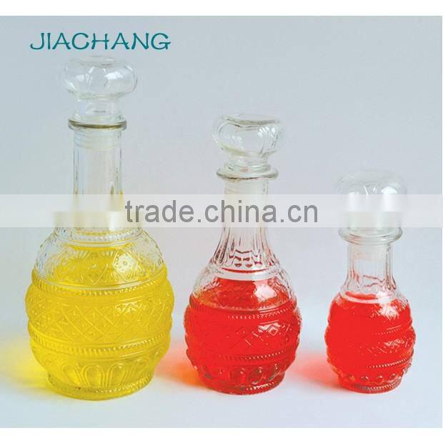 glass rum liquior alcohol wine bottle with sealing glass cap