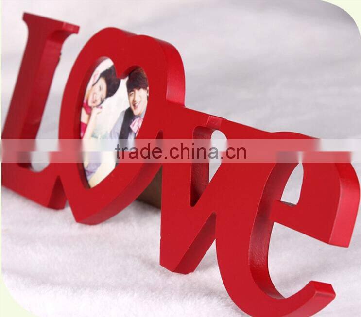 wedding decoration home table customized factory manufacture red MDF cheap photo frame