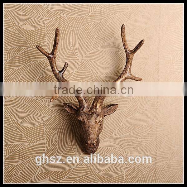 European style wall decoration resin wall-mounted deer head for sale