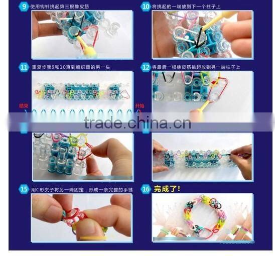 Free Shipping 600pcs Glow In The Dark Ranbow Fun Diy Colorful Loom Kit Rubber Bands Plastic Box