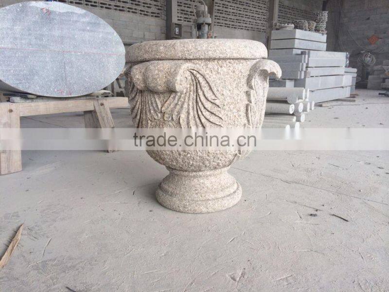 Stone Carving Flower Pots Garden Decorative Flower Pot Stone Flower Pot