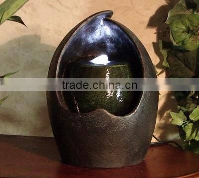 Abstract Tabletop Fountain With LED Light