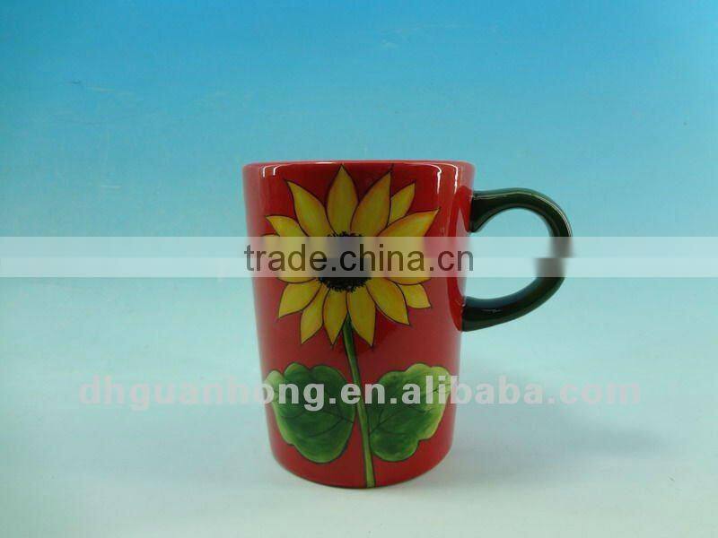 9oz sunflower hand painted ceramic mug