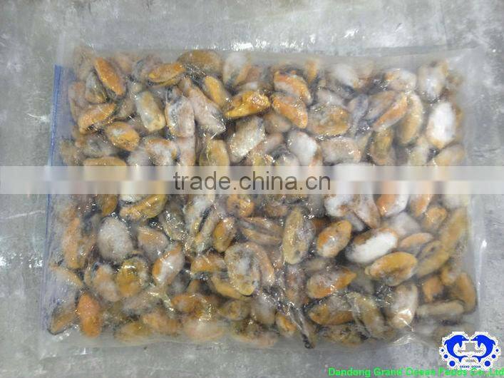 frozen boiled mussel meat with half shell