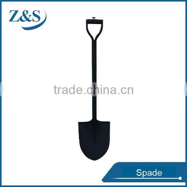 Round point one piece spade powder coated