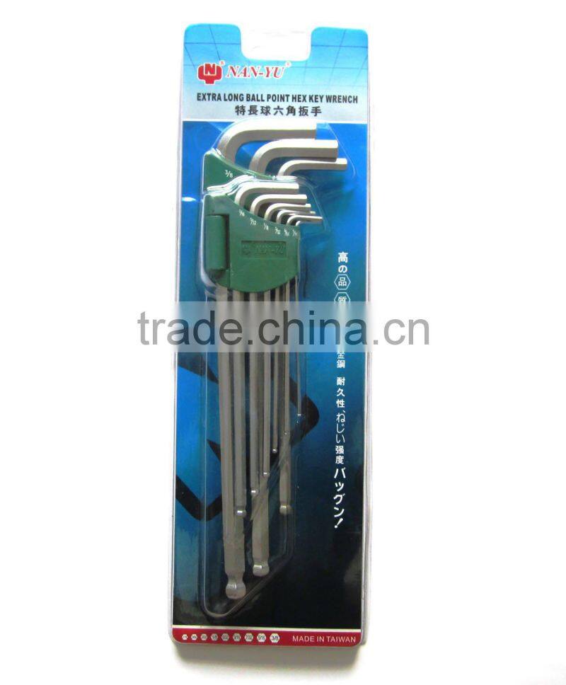 9PC Extra Long Ball Point Hex Key Wrench Set