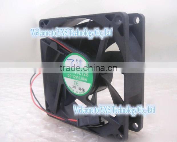 80x80x25mm TX8025L12S DC12V 0.08A 8025 8cm Ultra-quiet Cooling fan two wire