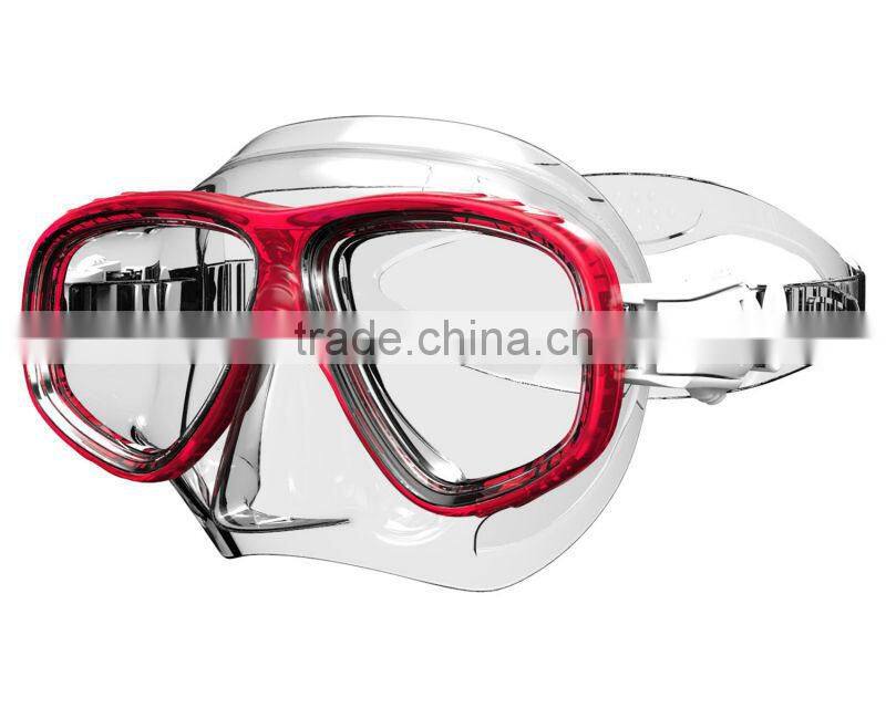 High quality, tempered glass silicone scuba diving set, diving goggles, diving masks (MK-402)