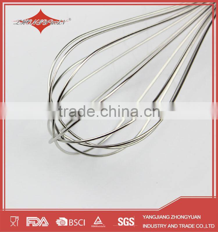 10" promotional stainless steel manual egg beater whisk with PS handle