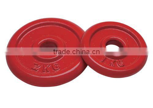 red color hammertone bumper plates