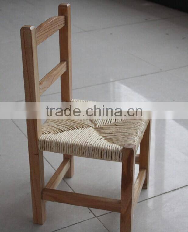 solid wooden children chair with ratten cushion