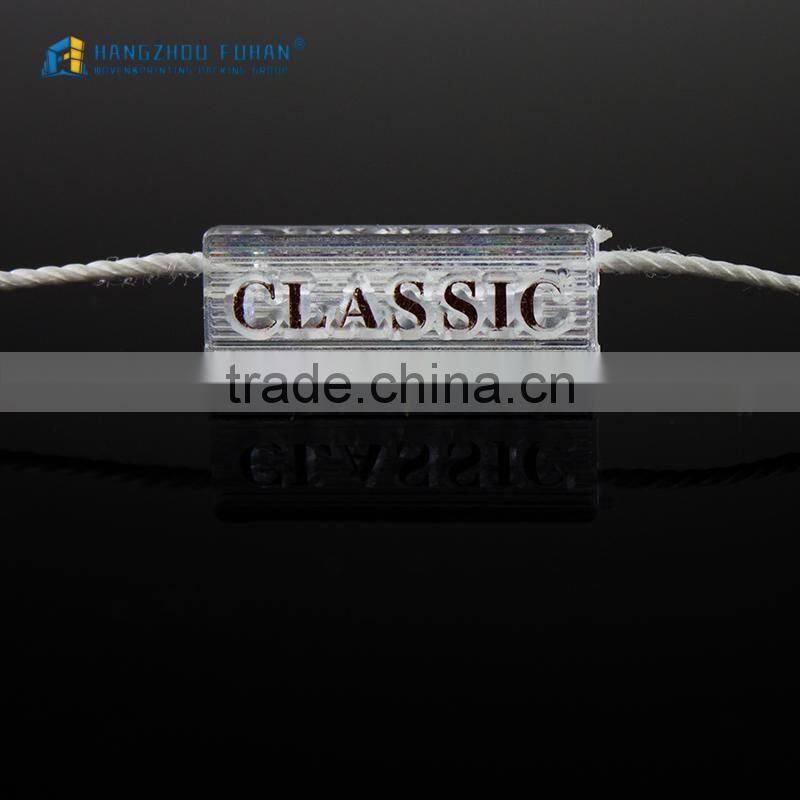 Transparent Garment String Seal Tag For Garment Hangtag