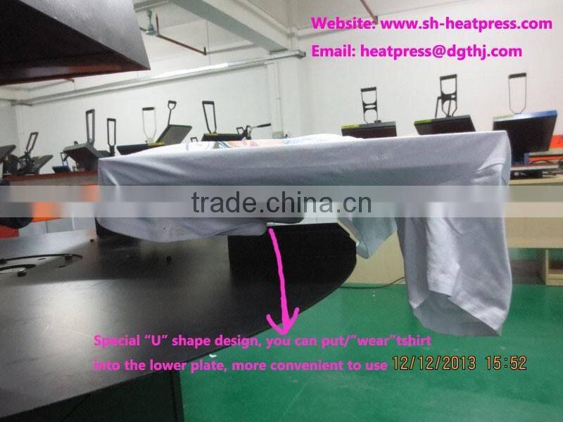 High quality hot sell Four station heat machine for ready made garment (t shirt)