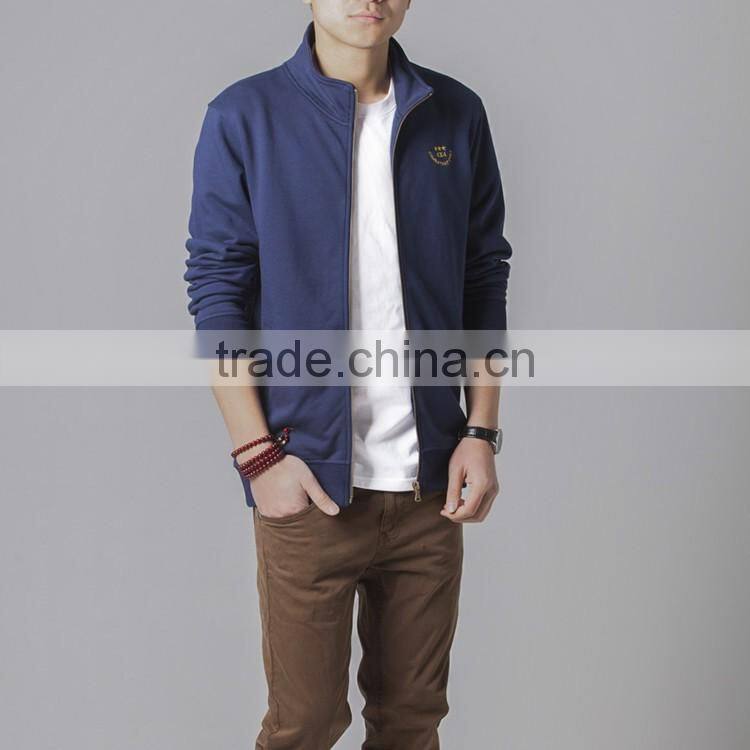 2017 men's spring coat cotton wool fleece jacket/zip up hoodie