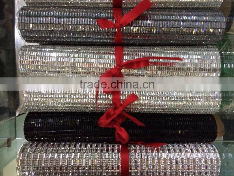2015 wholesale crystal rhinestone hot-fix mesh