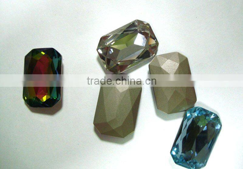 crystal loose bead rectangle with eight angles