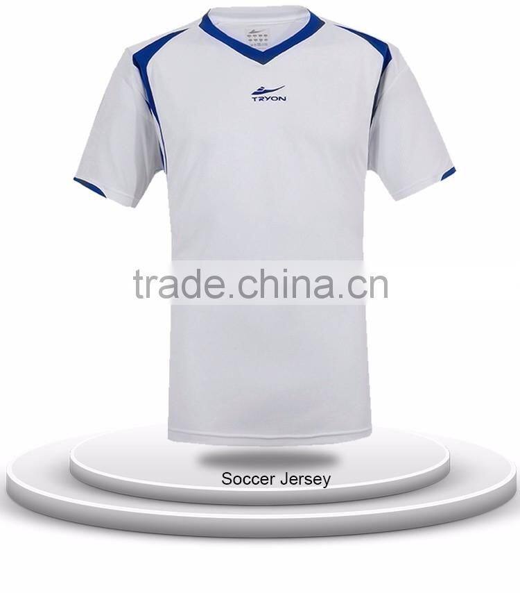 polyester mesh high quality flocking logo soccer jersey